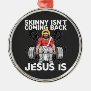Ornement En Métal Salle de sport Jésus Workout Skinny ne revient pas