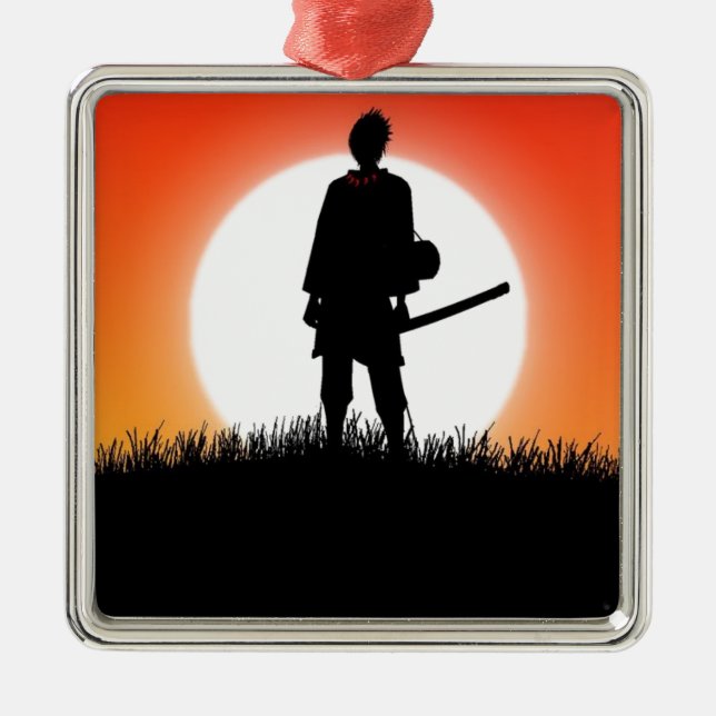 Ornement En Métal Samouraïs, Ninja - guerrier japonais (Devant)