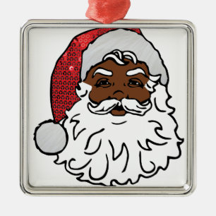 Ornement En Métal santa claus noir