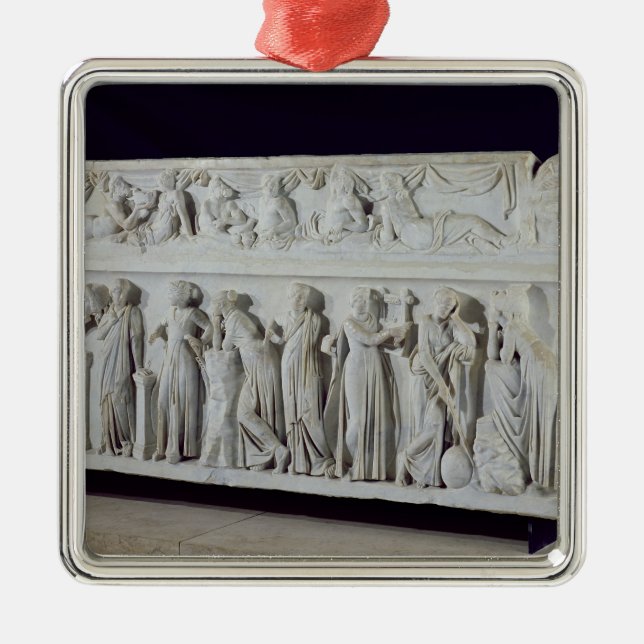 Ornement En Métal Sarcophage avec la frise des neuf Muses (Devant)