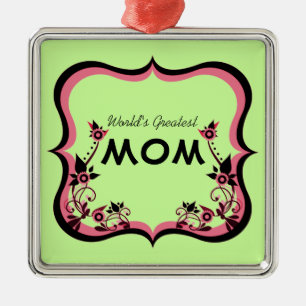 Ornement En Métal Sassy Floral World's Greatest Mom Ornament