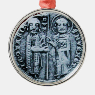 Ornement En Métal SCEAU DES CHEVALIERS MODÈLE MONOGRAMME gemme viole