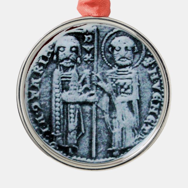 Ornement En Métal SCEAU DES CHEVALIERS MODÈLE MONOGRAMME gemme viole (Devant)