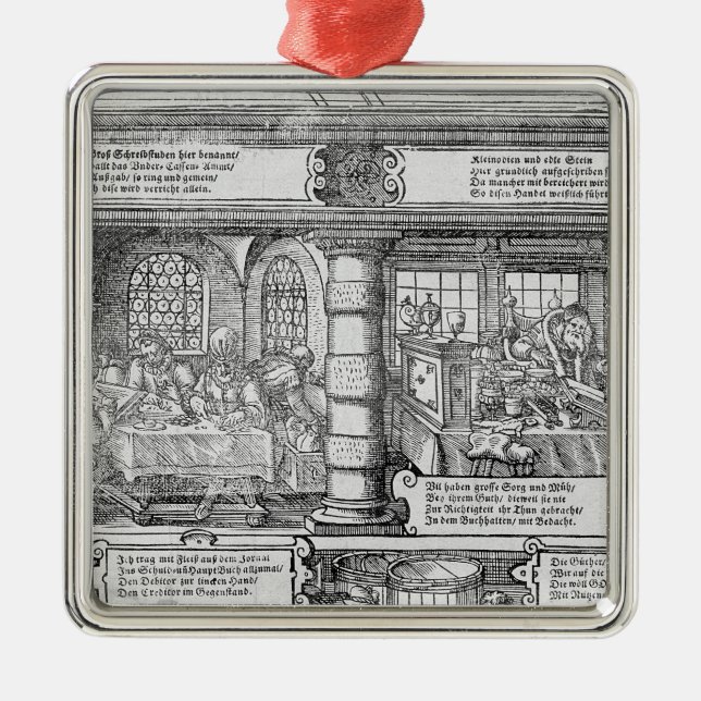 Ornement En Métal Scène d'opérations bancaires (Devant)