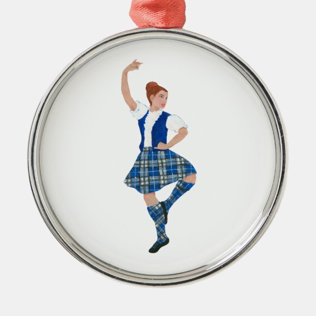 Ornement En Métal Scottish Highland Dancer - Nevil Plaid (Devant)