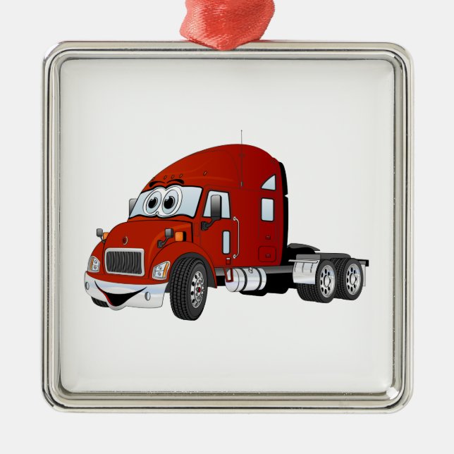 Ornement En Métal Semi-camionnette rouge (Devant)