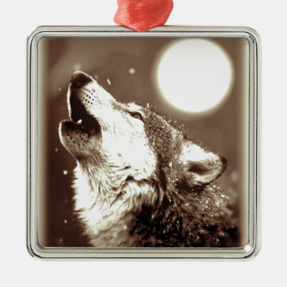 Ornement En Métal Sepia Wolf & Moon
