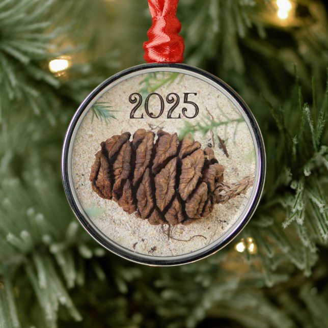 Ornement En Métal Séquoia cône dans le sable (Arbre)