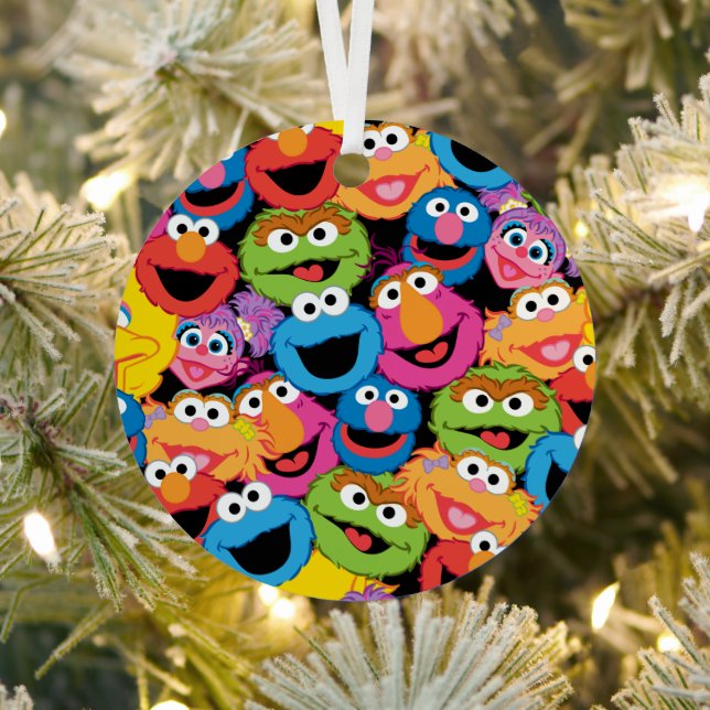 Ornement En Métal Sesame Street Character Faces Pattern (Insitu)