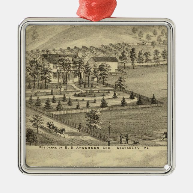 Ornement En Métal Sewickley Pennsylvanie (Devant)