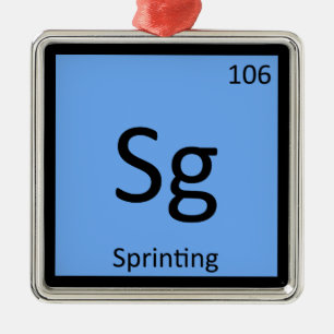 Ornement En Métal Sg - Chimie de piste et de sprint Symbole chimique