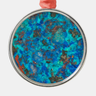 Ornement En Métal Shattuckite à motif bleu