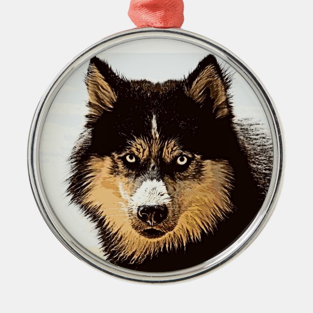 Ornement En Métal Sibérien Husky (Devant)