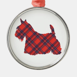 Ornement En Métal Silhouette écossaise Terrier Tartan