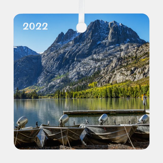 Ornement En Métal Silver Lake, Californie, Carré (Recto)