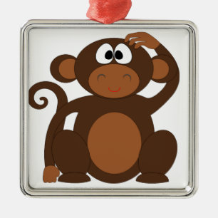 Ornement En Métal Singe mignon