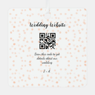 Ornement En Métal Site web de mariage scannez le code QR pour les dé