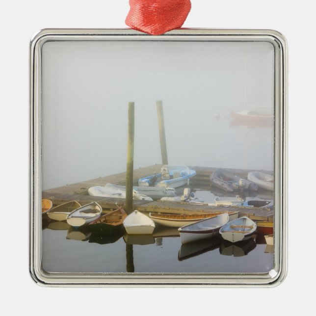 Ornement En Métal Ski et brouillard matinal dans le port de Southwes (Devant)