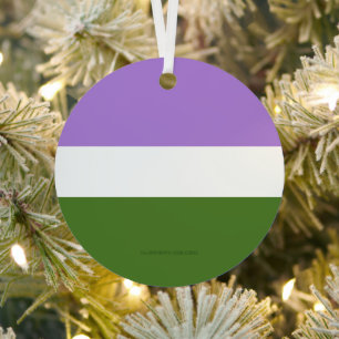 Ornement En Métal SlipperyJoe's Genderqueer Pride Flag colors Non-bi