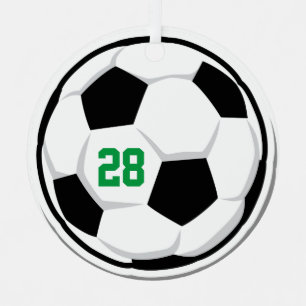 Ornement En Métal Soccer Ball Joueur NOM Numéro d'équipe Prix