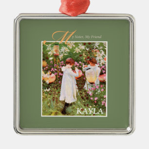 Ornement En Métal Soeur, Fête des Mères, Jardin des Fleurs, Don