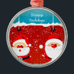 Ornement En Métal Soirée de Noël du Père Noël<br><div class="desc">Mignons ornement de Noël du Père Noël.</div>