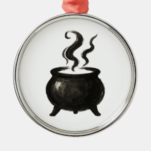 Ornement En Métal Sorcière's Brew – Chaudron de Halloween minimalist