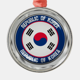 Ornement En Métal South Korea Round Emblem
