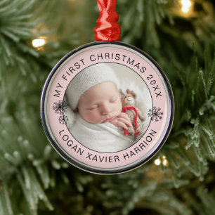 Ornement En Métal Souvenir de bébé pour son premier Noël