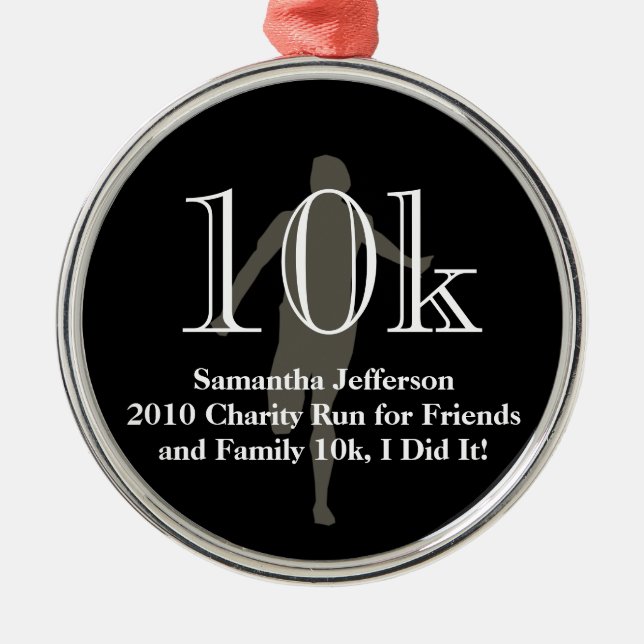 Ornement En Métal Souvenir transnational personnalisé du coureur 10k (Devant)
