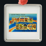 Ornement En Métal Souvenir Vintage voyage de Jones Beach New York<br><div class="desc">Jones Beach,  New York New York

Une image de carte postale souvenir de voyage nostalgique et vintage,  un authentique design rétro. Salutations de l'American Travelog Virtual Touring Company!</div>