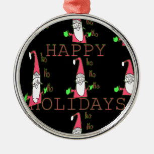 Ornement En Métal Special Happy Holidays Ho Ho Ho Ink Sketch Père No