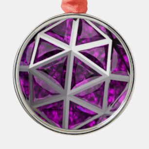 Ornement En Métal Sphère Améthyste Gemstone Purple