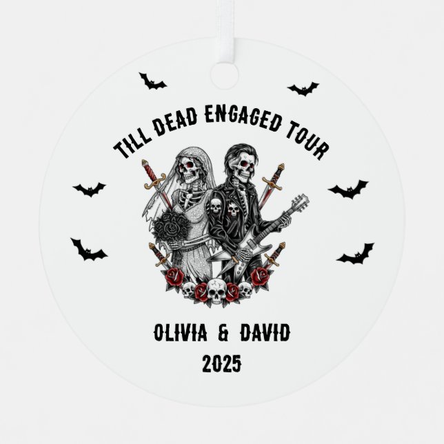 Ornement En Métal Squelette rock engagé pour l'Halloween éffrayante (Recto)