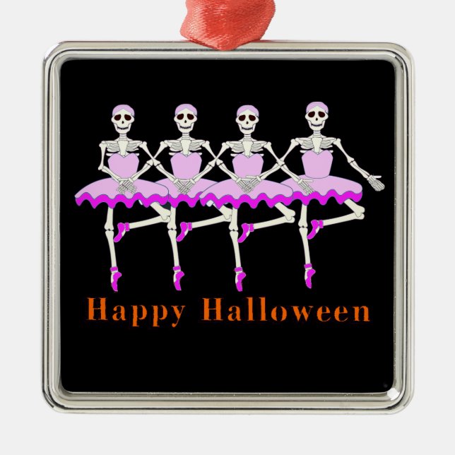 Ornement En Métal Squelettes dansant le ballet "Halloween heureux " (Devant)