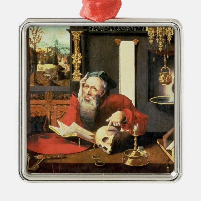 Ornement En Métal St Jerome dans son étude (Devant)