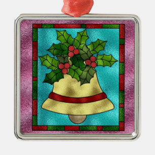 Ornement En Métal Stain Glass Bells design Christmas Tree Ornament