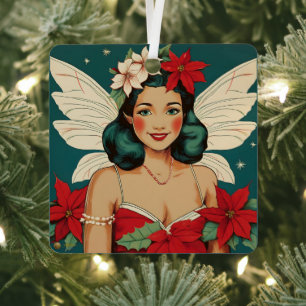 Ornement En Métal Starlet Retro les années 50 Tropical Christmas Pin