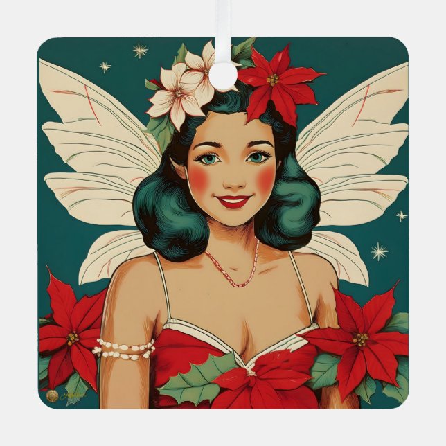 Ornement En Métal Starlet Retro les années 50 Tropical Christmas Pin (Recto)