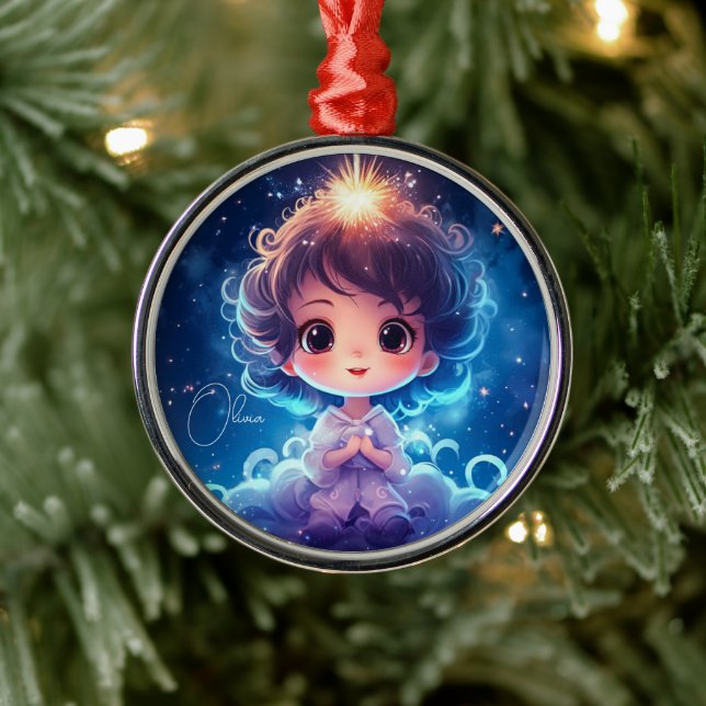 Ornement En Métal Starry Little Princess Nightime Girly Personnalise (Arbre)