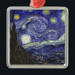 Ornement En Métal Starry Night, Vincent Van Gogh.<br><div class="desc">Starry Night,  Vincent Van Gogh. Famous impressionism fine art. Landscape oil painting.</div>