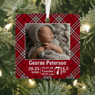 Ornement En Métal Statistiques de naissance de bébé Enregistrement d