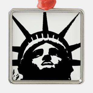 Ornement En Métal Statue d'Art Pop Noir & Blanc de la Liberté