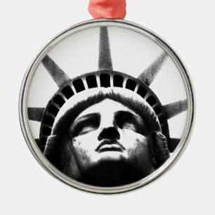 Ornement En Métal Statue noire et blanche de la Liberté