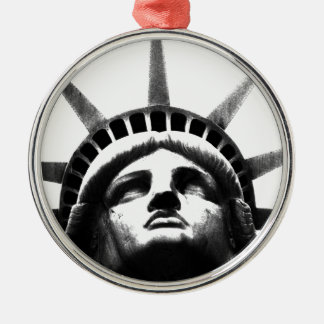 Ornement En Métal Statue noire et blanche de la Liberté