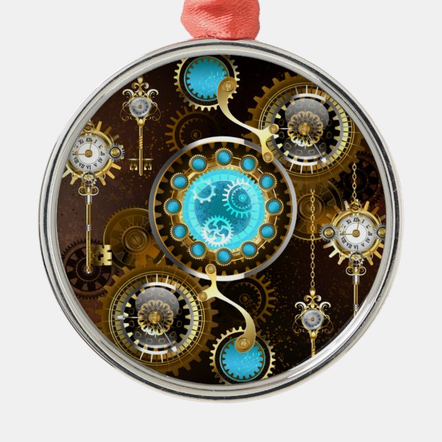 Ornement En Métal Steampunk Rusty Background (Devant)
