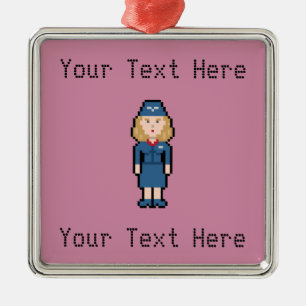 Ornement En Métal Steward (hôtesse de l'air) fait sur commande de