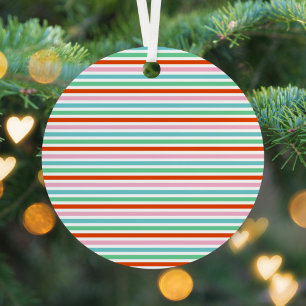 Ornement En Métal Stripe pattern   Colorful Christmas Cheer