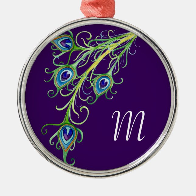 Ornement En Métal Style Art Déco Nouveau Peacock Feathryl (Devant)