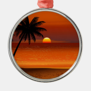 Ornement En Métal sunset beach oahu hawaii north shore carte postale